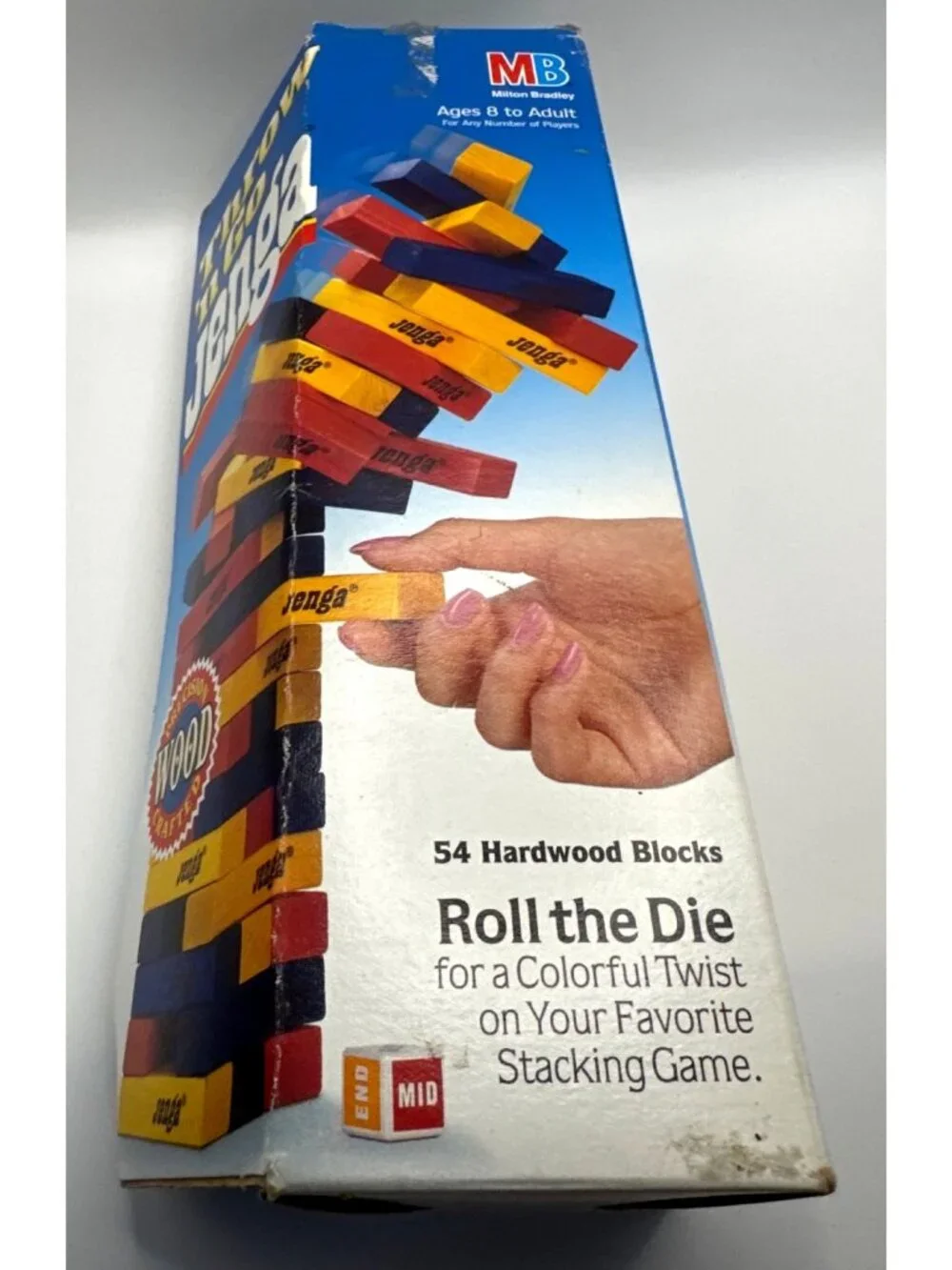 Vintage 1995 Throw N Go Jenga Milton Bradley Travel Game Complete w Dice NEW